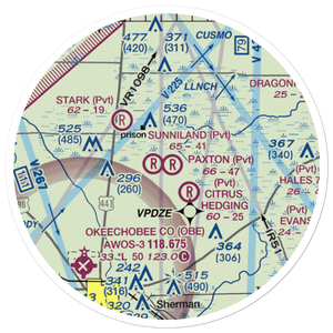 Paxton Airport (90FL) VFR Sectional Sticker (20 mile)