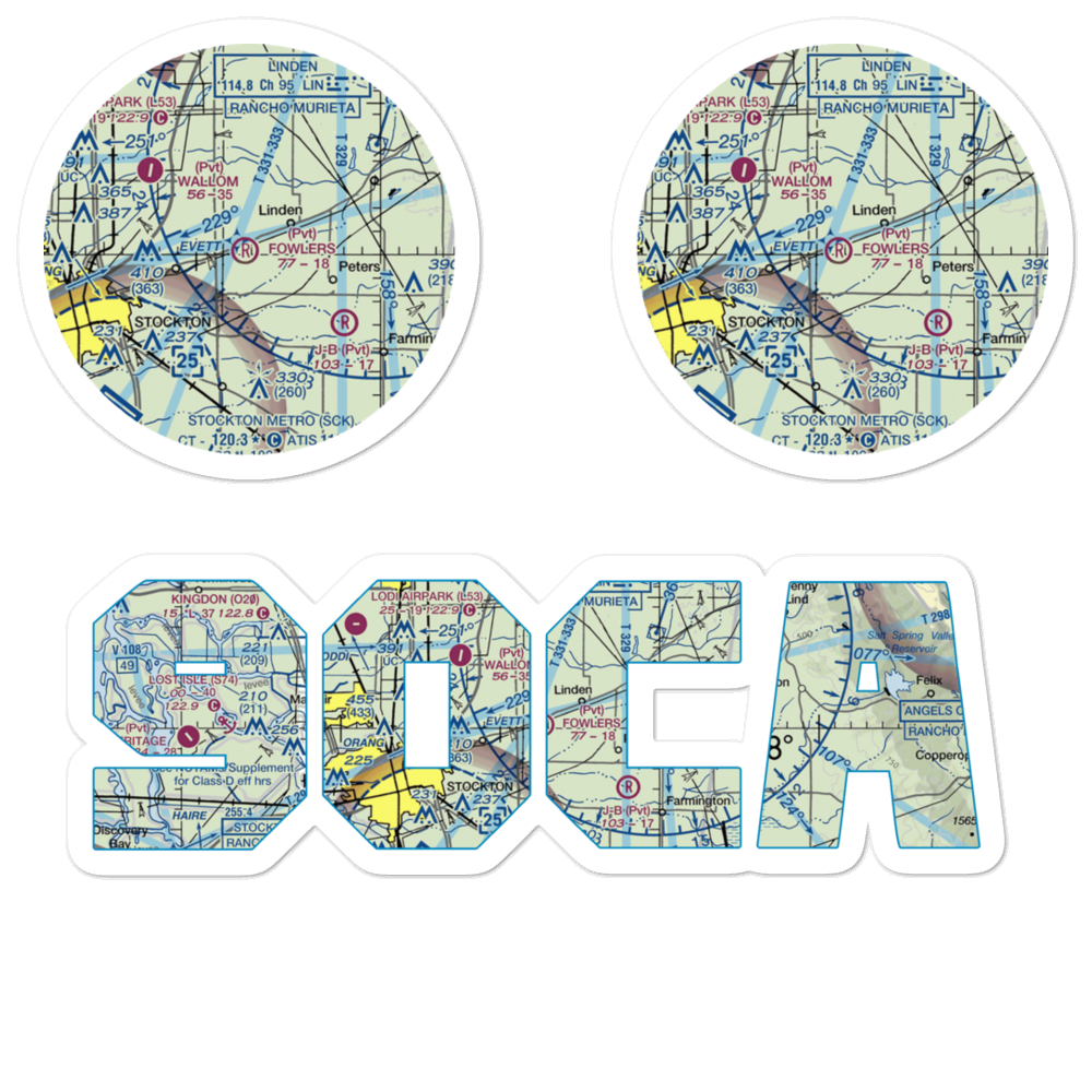 Fowler's Airport (90CA) VFR Sectional Sticker Pack 