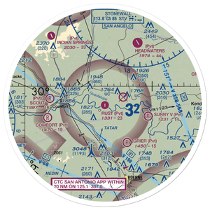 Rust Field (8XS9) VFR Sectional Sticker (30 mile)