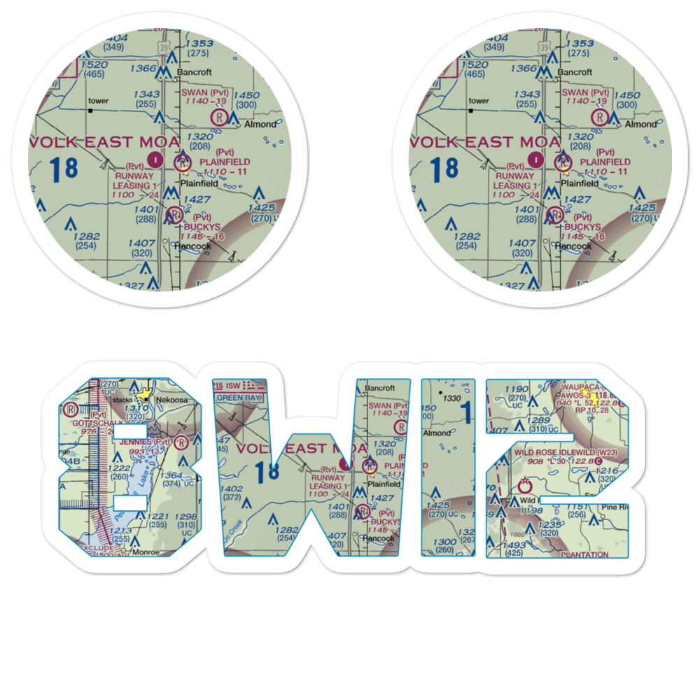 Runway Leasing Inc Nr 1 Airport (8WI2) VFR Sectional Sticker Pack 