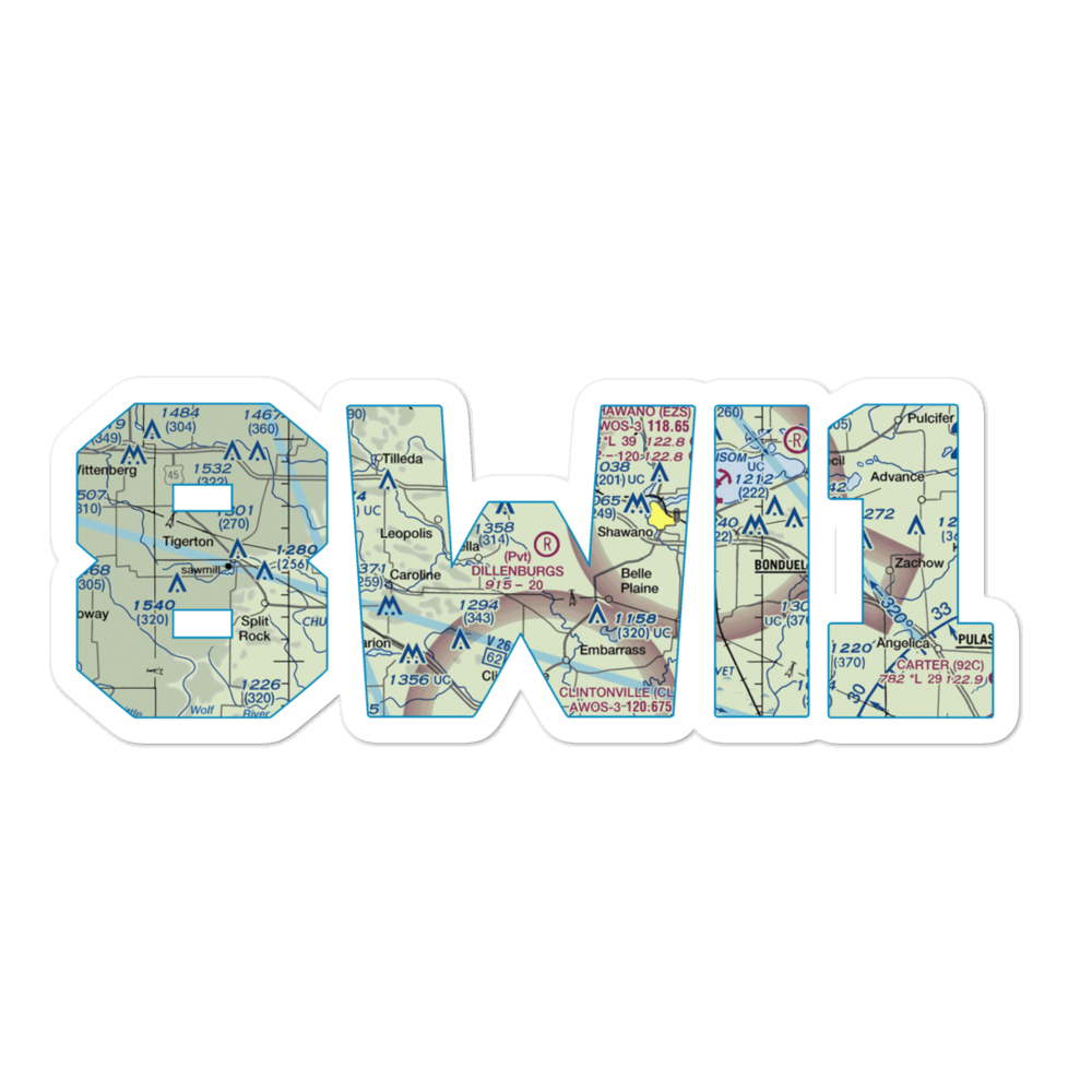 Dillenburg's Airport (8WI1) VFR Sectional Sticker 