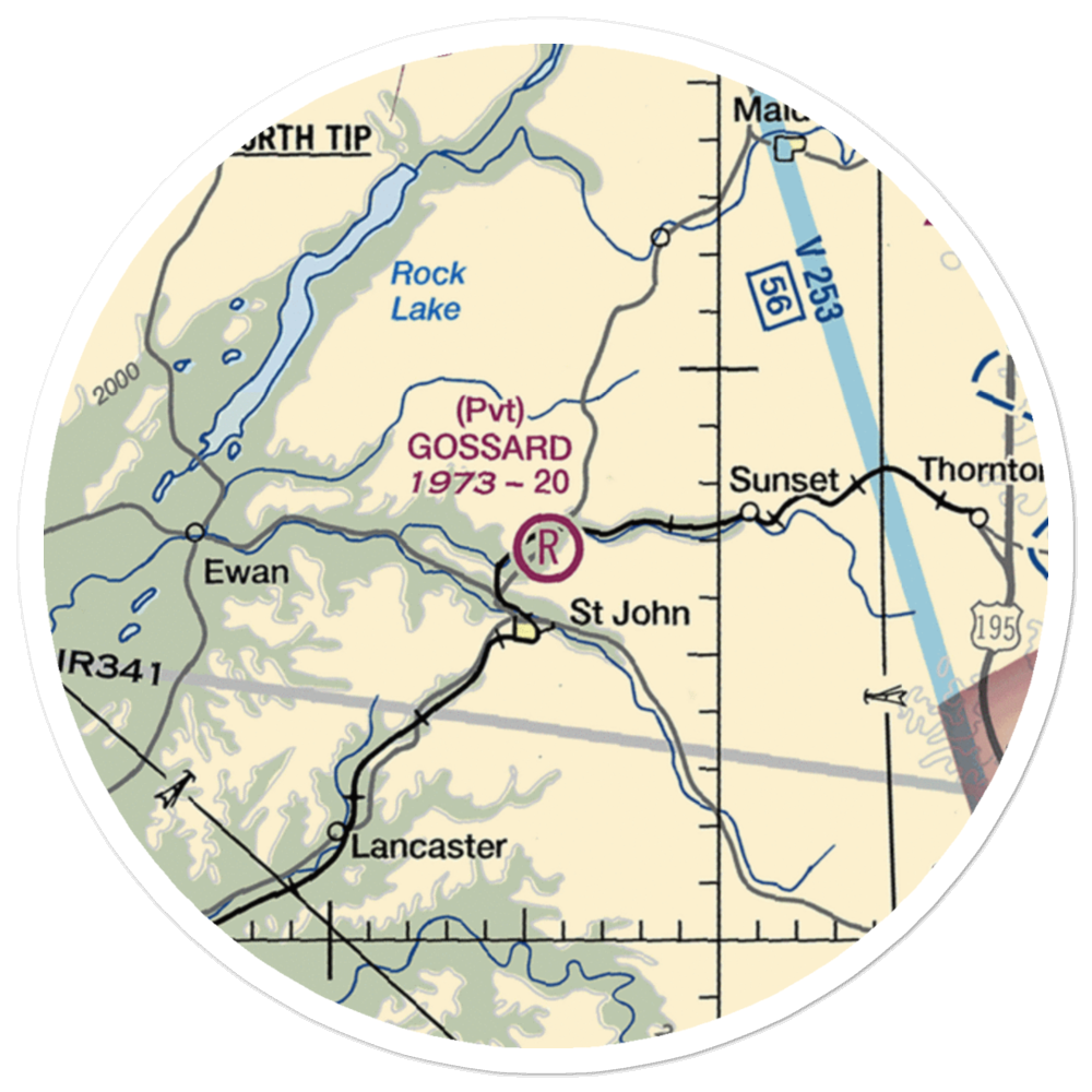 Gossard Field (8WA7) VFR Sectional Sticker (20 mile) 