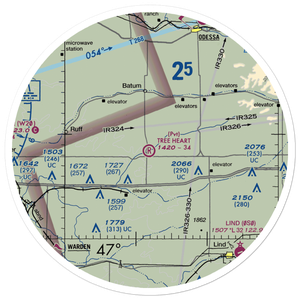 Tree Heart Ranch Airport (8WA5) VFR Sectional Sticker (30 mile)