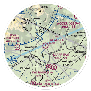 Flatwoods Airport (8VA6) VFR Sectional Sticker (20 mile)