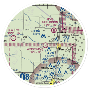 Weeks Airport (8TX8) VFR Sectional Sticker (20 mile)