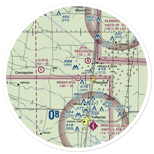 Weeks Airport (8TX8) VFR Sectional Sticker (30 mile)