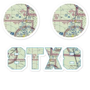 Weeks Airport (8TX8) VFR Sectional Sticker Pack