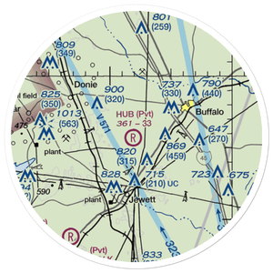 Hub Field (8TX0) VFR Sectional Sticker (20 mile)