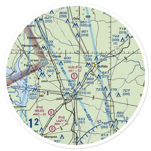 Hub Field (8TX0) VFR Sectional Sticker (30 mile)