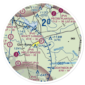Wyatt 3-Rivers Airport (8TS7) VFR Sectional Sticker (20 mile)