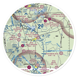 Wyatt 3-Rivers Airport (8TS7) VFR Sectional Sticker (30 mile)