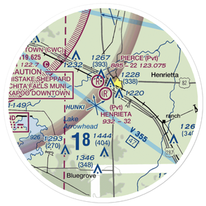 Henrietta Airport (8TS2) VFR Sectional Sticker (20 mile)
