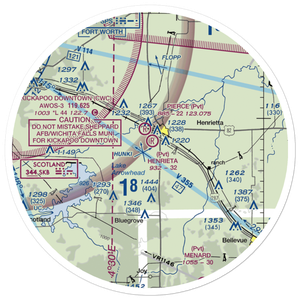 Henrietta Airport (8TS2) VFR Sectional Sticker (30 mile)