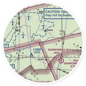 Hamilton Ranch Airport (8TS0) VFR Sectional Sticker (20 mile)