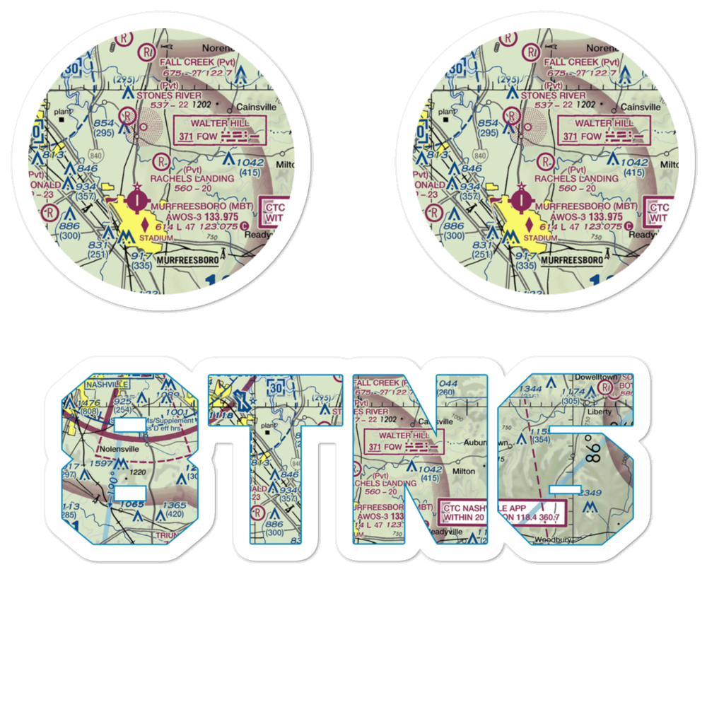 Rachel's Landing Airport (8TN6) VFR Sectional Sticker Pack 