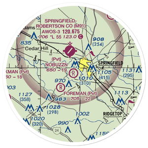 Nobuzzn Airport (8TN5) VFR Sectional Sticker (20 mile)