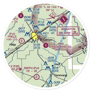 Tradewind Agricultural Airport (8TE8) VFR Sectional Sticker (20 mile)