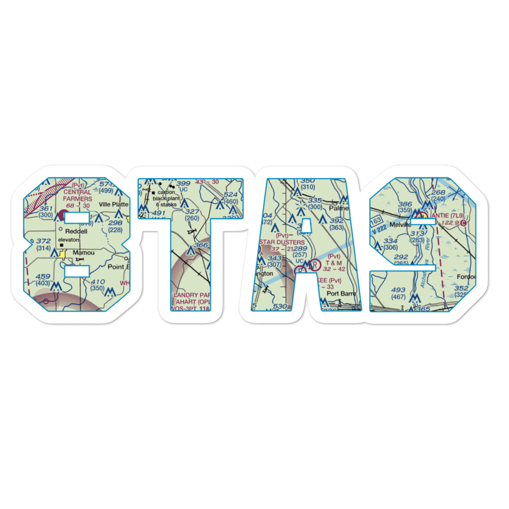 Star Dusters Airport (8TA9) VFR Sectional Sticker 