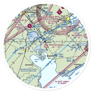 Whatley Flying Service Airport (8TA1) VFR Sectional Sticker (30 mile)