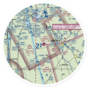 John B Connally Ranch Airport (8TA0) VFR Sectional Sticker (30 mile)