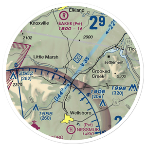 Middlebury Airport (8PS0) VFR Sectional Sticker (20 mile)