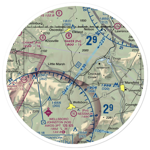 Middlebury Airport (8PS0) VFR Sectional Sticker (30 mile)
