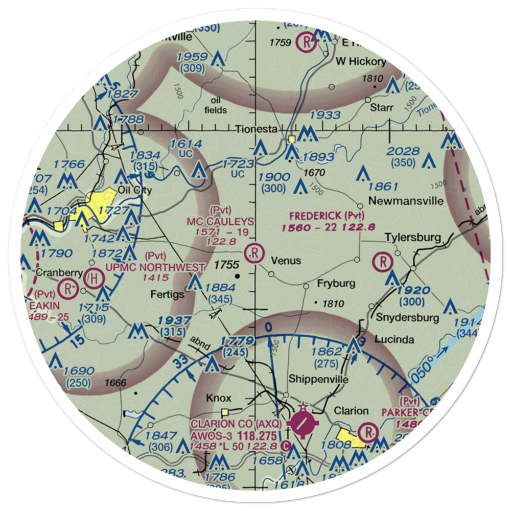 Mc Cauley'S Airport (8PN3) VFR Sectional Sticker (30 mile) 