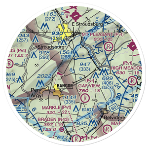 Hallett's Airport (8PN2) VFR Sectional Sticker (20 mile)