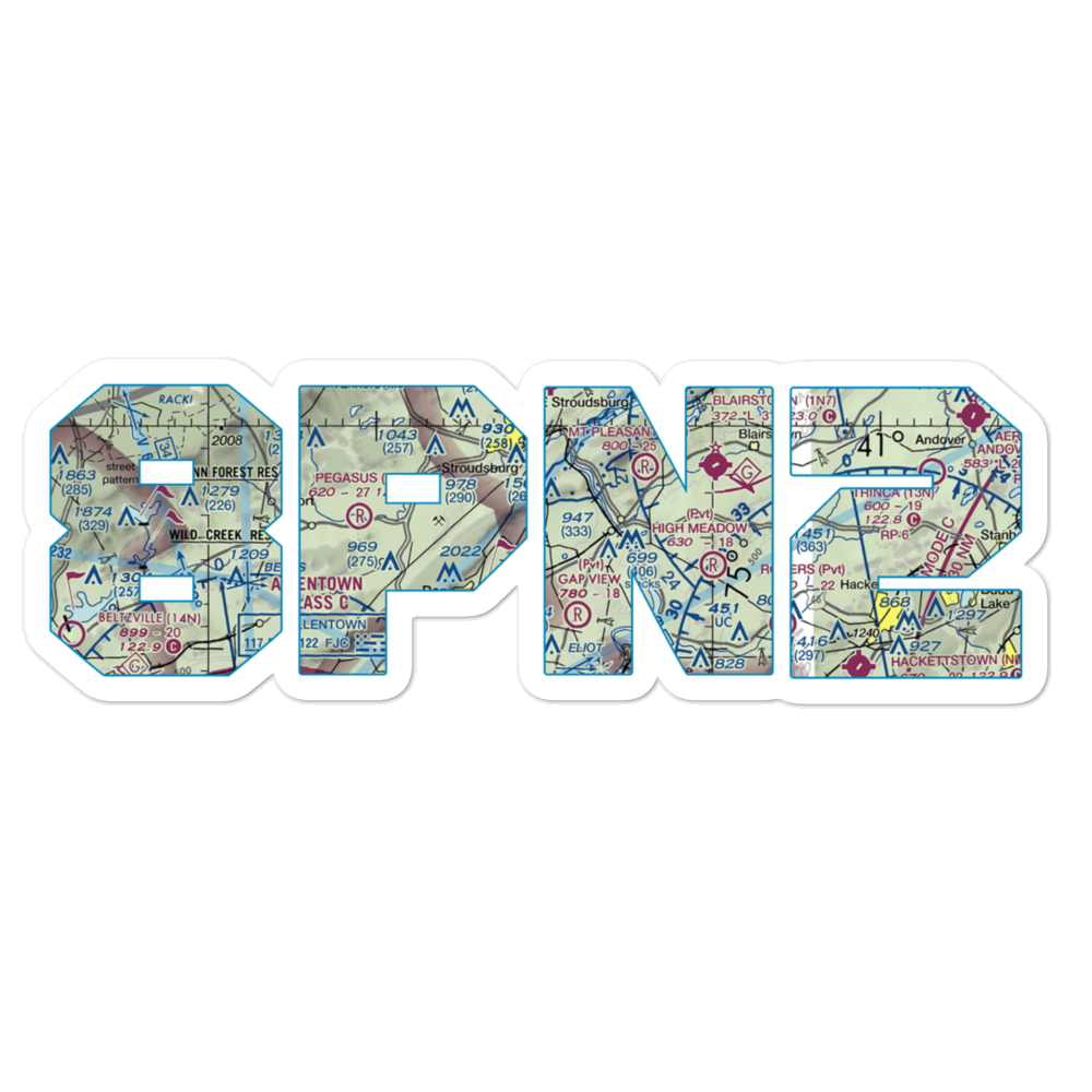 Hallett's Airport (8PN2) VFR Sectional Sticker 