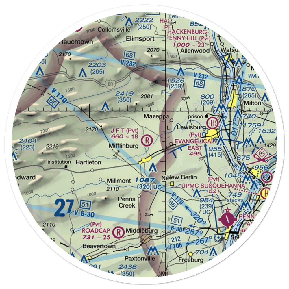 J F T Airport (8PA4) VFR Sectional Sticker (30 mile) 