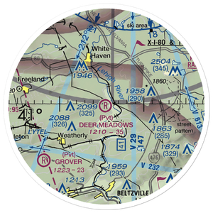 Deer Meadows Airstrip (8PA3) VFR Sectional Sticker (20 mile)
