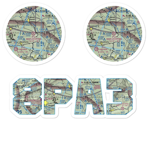 Deer Meadows Airstrip (8PA3) VFR Sectional Sticker Pack