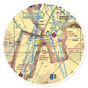 Pilot Butte Airport (8OR5) VFR Sectional Sticker (30 mile)