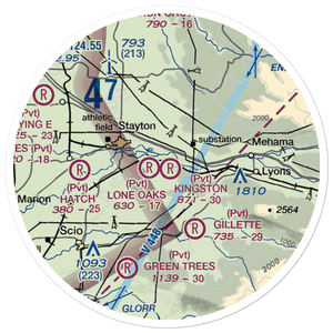 Kingston Airpark (8OR2) VFR Sectional Sticker (20 mile)