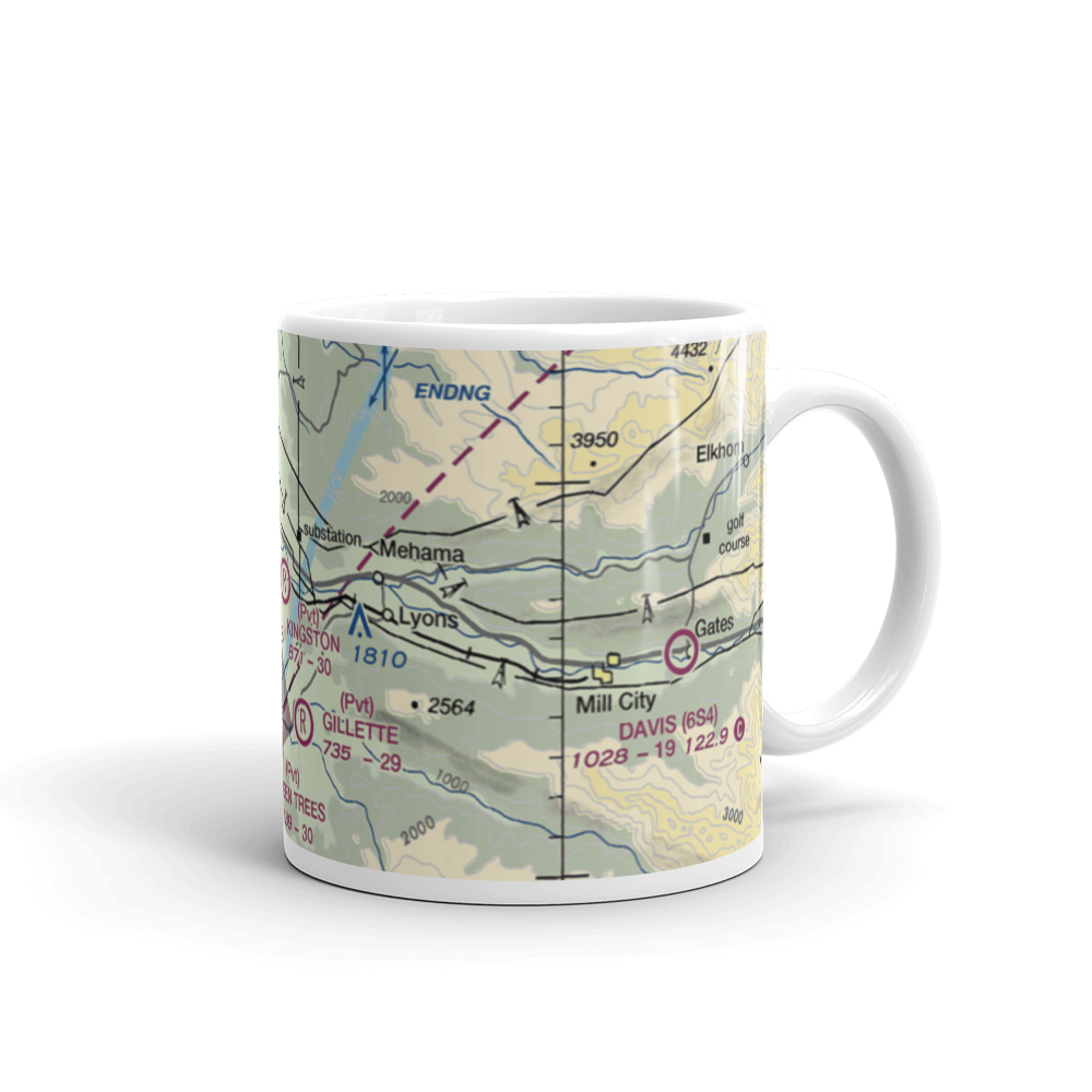 Kingston Airpark (8OR2) VFR Sectional  Mug 