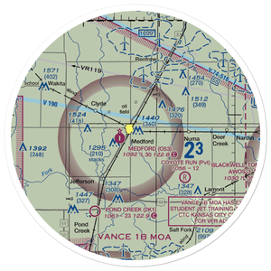 Cc & M Airport (8OK7) VFR Sectional Sticker (30 mile)