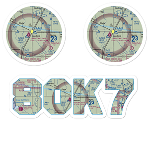 Cc & M Airport (8OK7) VFR Sectional Sticker Pack