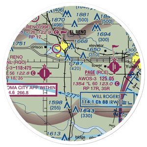 Baker Airstrip (8OK2) VFR Sectional Sticker (20 mile)