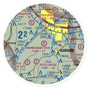 Warbonnet Airport (8OK1) VFR Sectional Sticker (20 mile)
