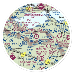 Warner Airstrip (8OA6) VFR Sectional Sticker (20 mile)
