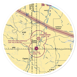 Camp Crook Municipal Airport (8OA5) VFR Sectional Sticker (30 mile)