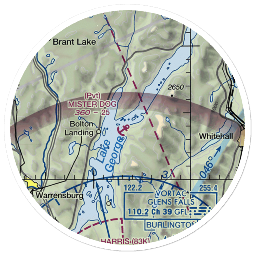 Mister Dog Seaplane Base (8NK8) VFR Sectional Sticker (20 mile) 