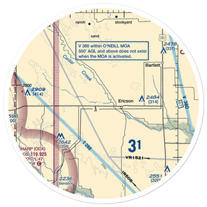 X1 Ranch Airport (8NE5) VFR Sectional Sticker (30 mile)