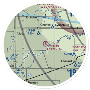 J Vining Airport (8ND6) VFR Sectional Sticker (20 mile)