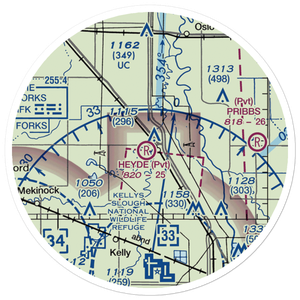 Heyde Airport (8ND4) VFR Sectional Sticker (20 mile)