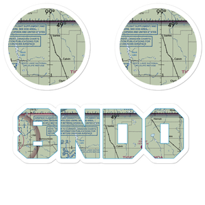 Amble-Tiger North Farms Airport (8ND0) VFR Sectional Sticker Pack
