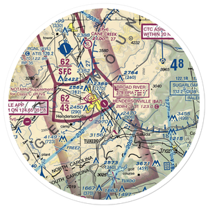 W.N.C. Air Museum Airport (8NC9) VFR Sectional Sticker (30 mile)