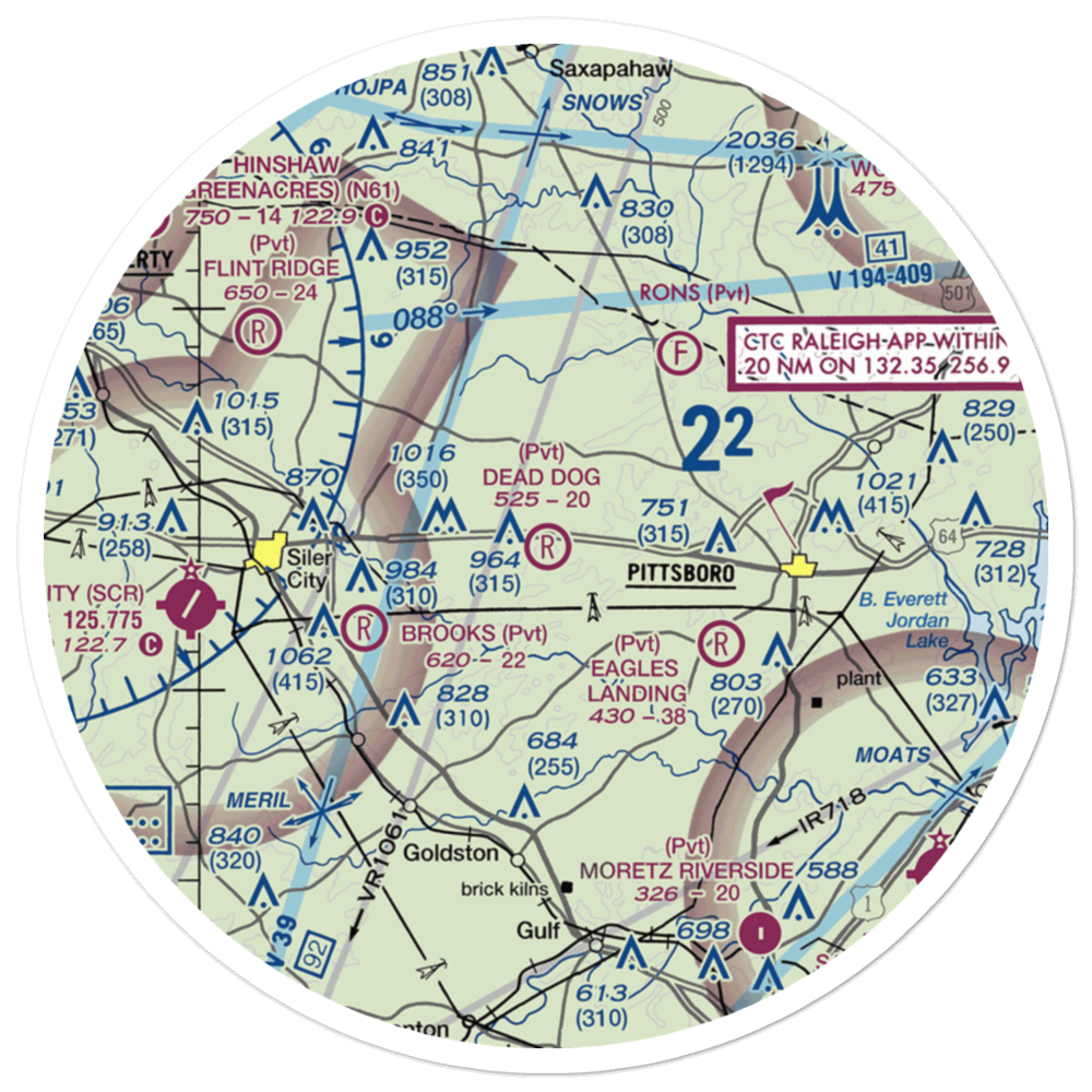 Dead Dog Airport (8NC4) VFR Sectional Sticker (30 mile) 