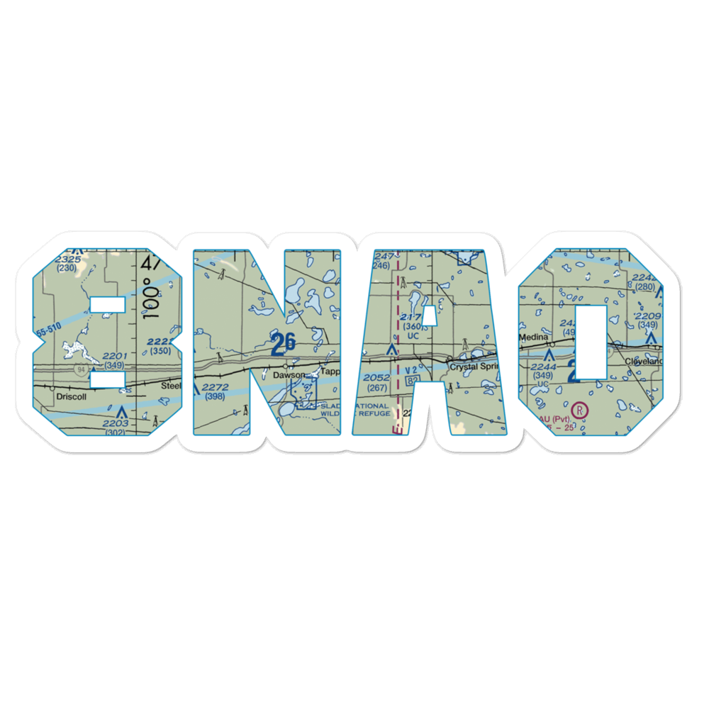 Tappen Airstrip (8NA0) VFR Sectional Sticker 