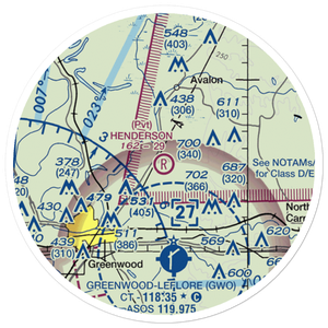 Henderson Airport (8MS1) VFR Sectional Sticker (20 mile)